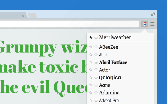 google font previewer for chrome