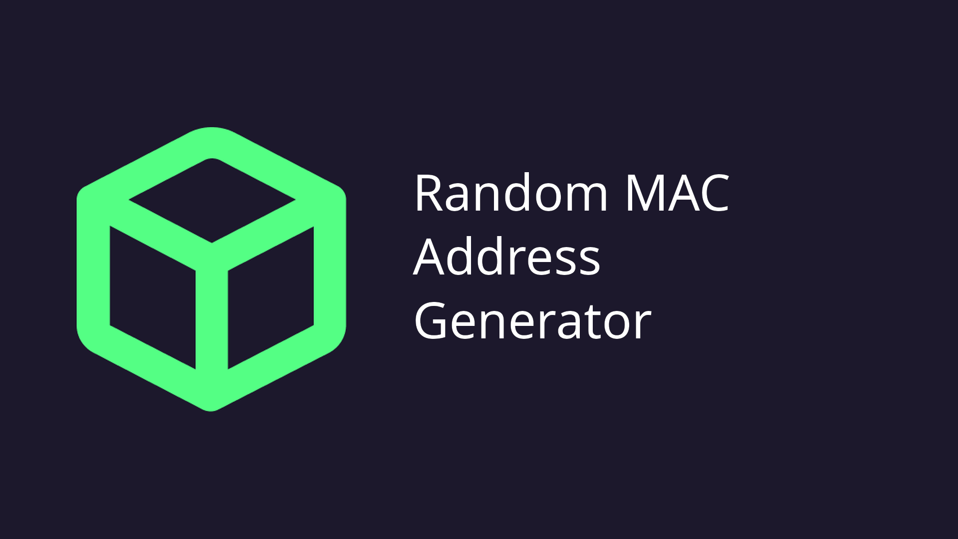 Random MAC Address Generator — DevBox Tools