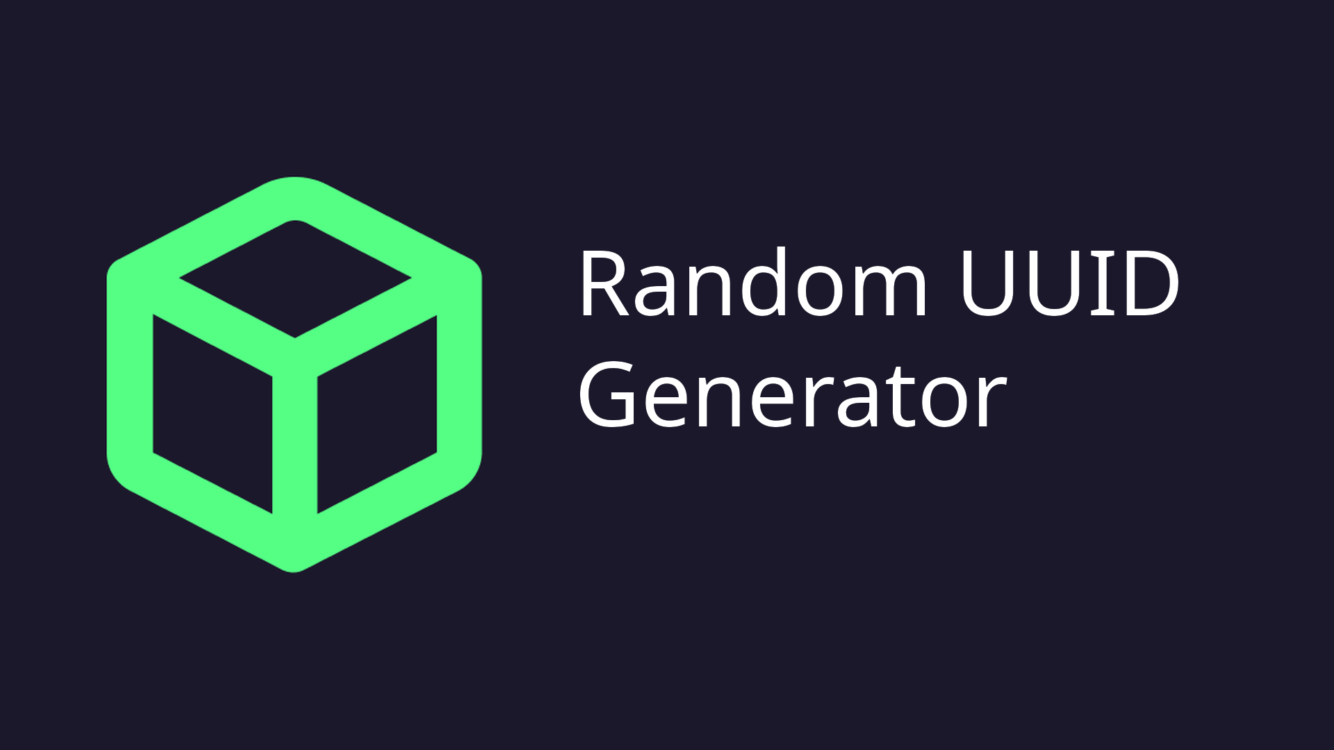 Random UUID Generator — DevBox Tools
